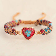 Macrame Heart Bracelet with Stone
