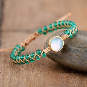 Macrame Green Onyx Beads Bracelet