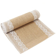 Jute Canvas and Lace Table Runner for Weddings
