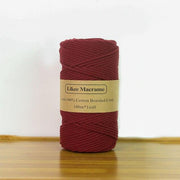 Premium : Macramé cord 3mm of 100m color Dark Red