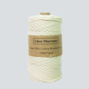Premium : Macramé cord 3mm of 100m color White