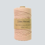 Premium : Macramé wire 3mm of 100m color Pinkish grey