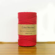 Premium : Macramé wire 3mm of 100m color Red